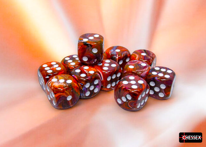 Chessex: Festive Symphony/white 16mm d6 Dice Block