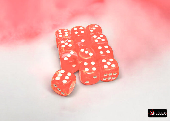 Chessex: Festive Dahlia/white 16mm d6 Dice Block