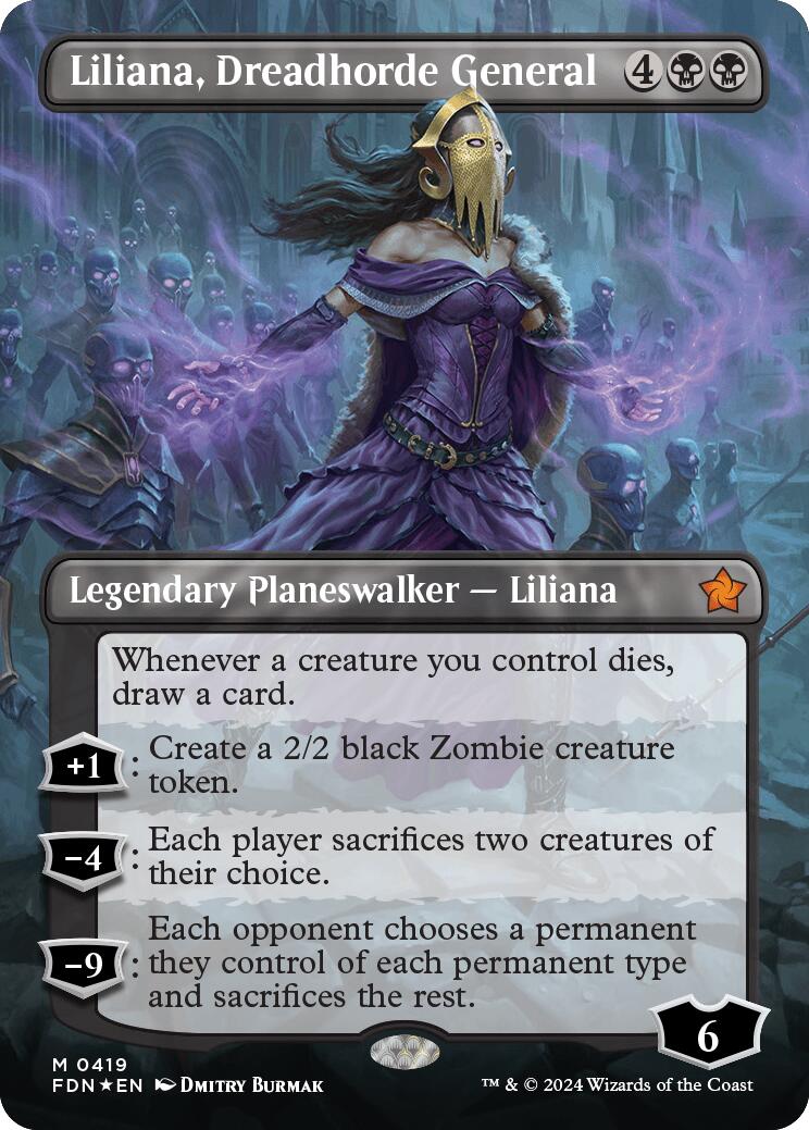 Liliana, Dreadhorde General (Borderless) (Mana Foil)