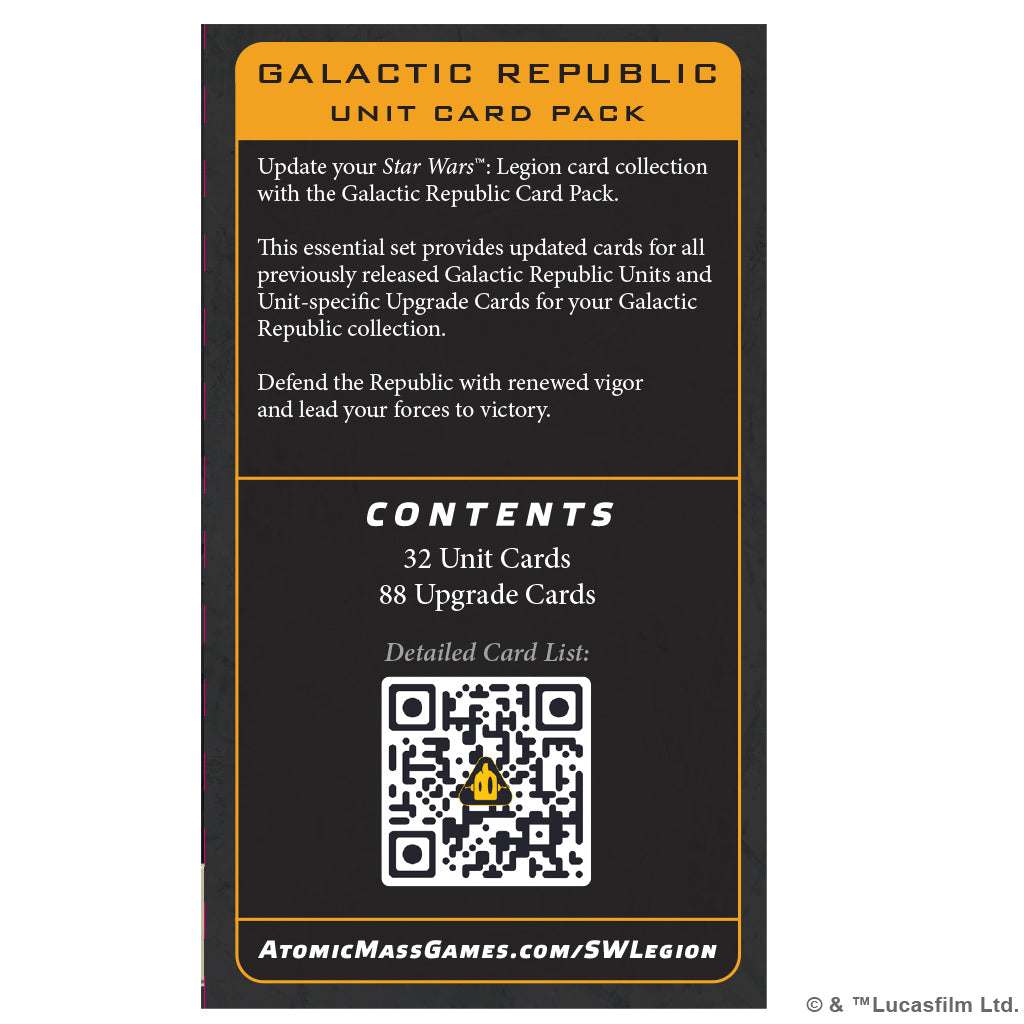 Star Wars: Legion - Galactic Republic Card Pack