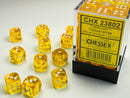 Chessex: Translucent Yellow/white 12mm d6 Dice Block (36 dice)