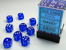 Chessex: Translucent Blue/white 12mm d6 Dice Block (36 dice)