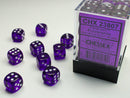 Chessex: Translucent Purple/white 12mm d6 Dice Block (36 dice)
