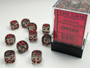 Chessex: Translucent Smoke/red 12mm d6 Dice Block (36 dice)