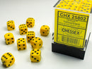 Chessex: Opaque Yellow/black 12mm d6 Dice Block (36 dice)