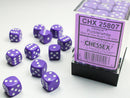 Chessex: Opaque Purple/white 12mm d6 Dice Block (36 dice)