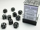 Chessex: Opaque Black/white 12mm d6 Dice Block (36 dice)