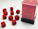 Chessex: Opaque Red/black 12mm d6 Dice Block (36 dice)