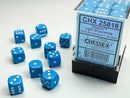 Chessex: Opaque Light Blue/white 12mm d6 Dice Block (36 dice)