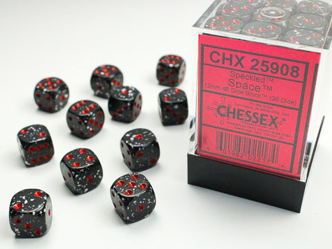 Chessex: Speckled Space 12mm d6 Dice Block (36 dice)