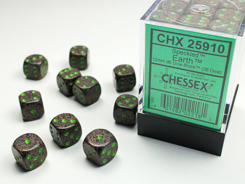Chessex: Speckled Earth 12mm d6 Dice Block (36 dice)