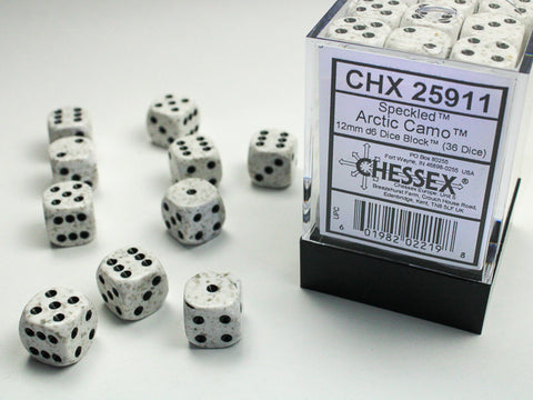 Chessex: Speckled Arctic Camo 12mm d6 Dice Block (36 dice)