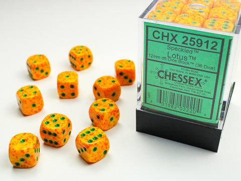 Chessex: Speckled Lotus 12mm d6 Dice Block (36 dice)