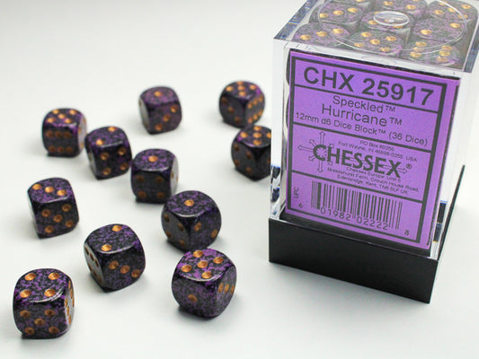 Chessex: Speckled Hurricane 12mm d6 Dice Block (36 dice)
