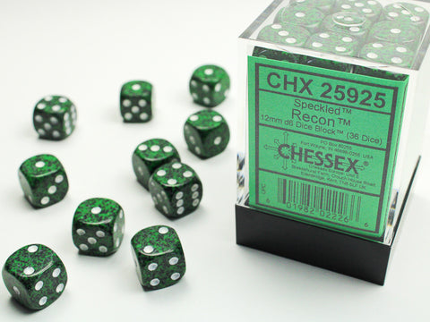 Chessex: Speckled Recon 12mm d6 Dice Block (36 dice)