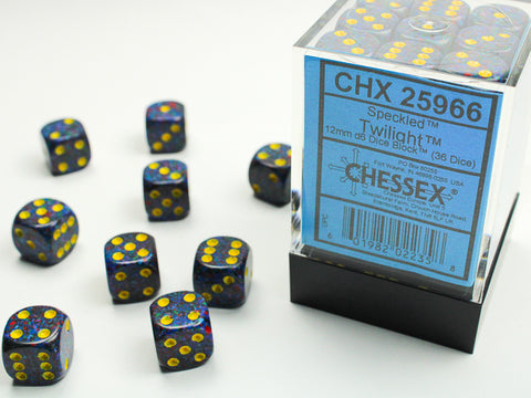 Chessex: Speckled Twilight 12mm d6 Dice Block (36 dice)