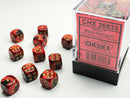 Chessex: Gemini Black-Red/gold 12mm d6 Dice Block (36 dice)