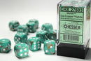 Chessex: Marble Oxi-Copper/white 16mm d6 Dice Block