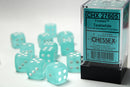Chessex: Frosted Teal/white 16mm d6 Dice Block