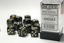 Chessex: Leaf Black Gold/silver 16mm d6 Dice Block