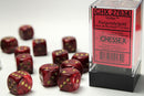 Chessex: Vortex Burgundy/gold 16mm d6 Dice Block
