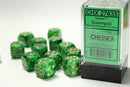 Chessex: Vortex Green/gold 16mm d6 Dice Block