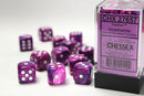 Chessex: Festive Violet/white 16mm d6 Dice Block