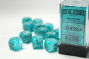 Chessex: Cirrus Aqua/silver 16mm d6 Dice Block