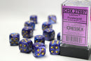 Chessex: Lustrous Purple/gold 16mm d6 Dice Block