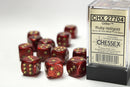 Chessex: Glitter Ruby/gold 16mm d6 Dice Block