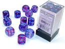 Chessex: Nebula Nocturnal/blue Luminary 16mm d6 Dice Block