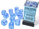 Chessex: Borealis Sky Blue/white Luminary 16mm d6 Dice Block
