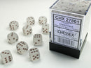 Chessex: Frosted Clear/black 12mm d6 Dice Block (36 dice)