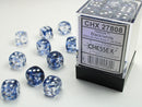 Chessex: Nebula Black/white 12mm d6 Dice Block (36 dice)