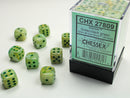 Chessex: Marble Green/dark green 12mm d6 Dice Block (36 dice)