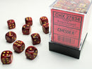 Chessex: Vortex Burgundy/gold 12mm d6 Dice Block (36 dice)