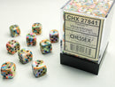Chessex: Festive Vibrant/brown 12mm d6 Dice Block (36 dice)