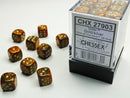 Chessex: Glitter Gold/silver 12mm d6 Dice Block (36 dice)