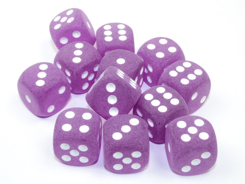 Chessex: Frosted 16mm d6 Purple/white Dice Block