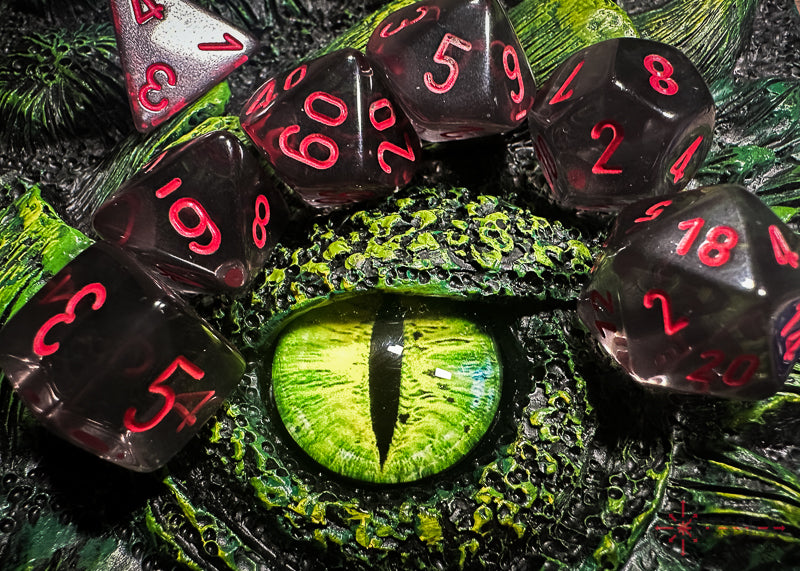 Translucent Smoke/red Polyhedral 7-Dice Set