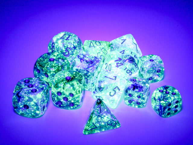 Chessex: Nebula Oceanic/gold Luminary 12mm d6 Dice Block (36 dice)