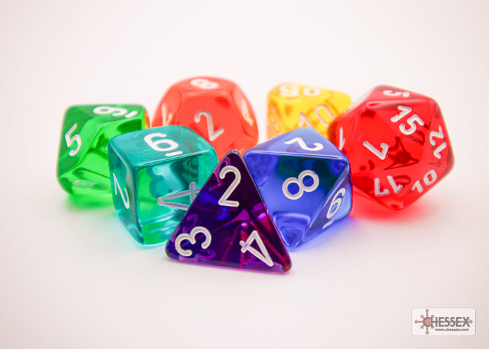 Chessex: Prism Translucent GM & Beginner Player Polyhedral 7-Die Set