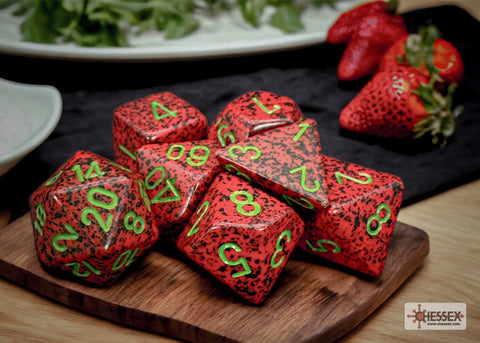 Speckled Strawberry Polyhedral 7-Dice Set