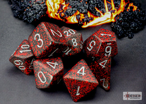 Chessex: Speckled Silver Volcano Polyhedral 7-Dice Set