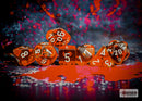 Translucent Orange/white Polyhedral 7-Dice Set