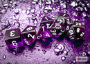 Translucent Purple/white Polyhedral 7-Dice Set