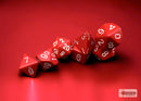 Opaque Red/white Polyhedral 7-Dice Set