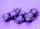 Opaque Purple/white Polyhedral 7-Dice Set
