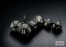 Chessex: Opaque Black/white Polyhedral 7-Dice Set