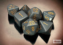 Opaque Dark Grey/copper Polyhedral 7-Dice Set